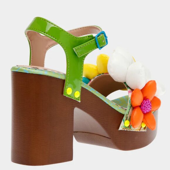 Betsy Johnson Kinslee Platform Sandals - Green Multi - Size 7.5 - NEW - Picture 4 of 15
